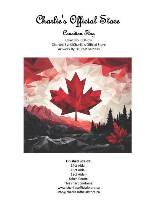 Counted Cross Stitch - Canadian Flag - Digital Download PDF download file