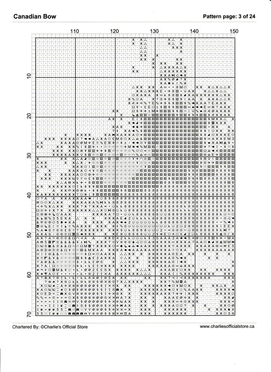 Counted Cross Stitch - Canadian Bow - Digital Download PDF download file (Copy) Charlie's Official Store