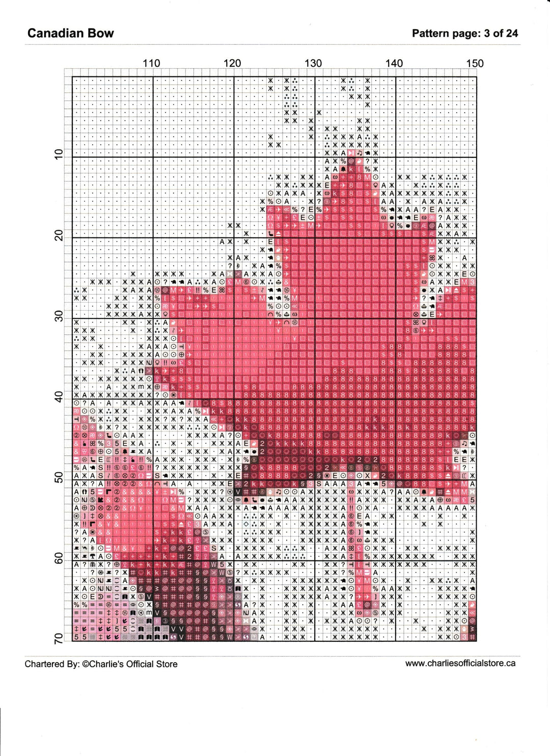 Counted Cross Stitch - Canadian Bow - Digital Download PDF download file (Copy) Charlie's Official Store