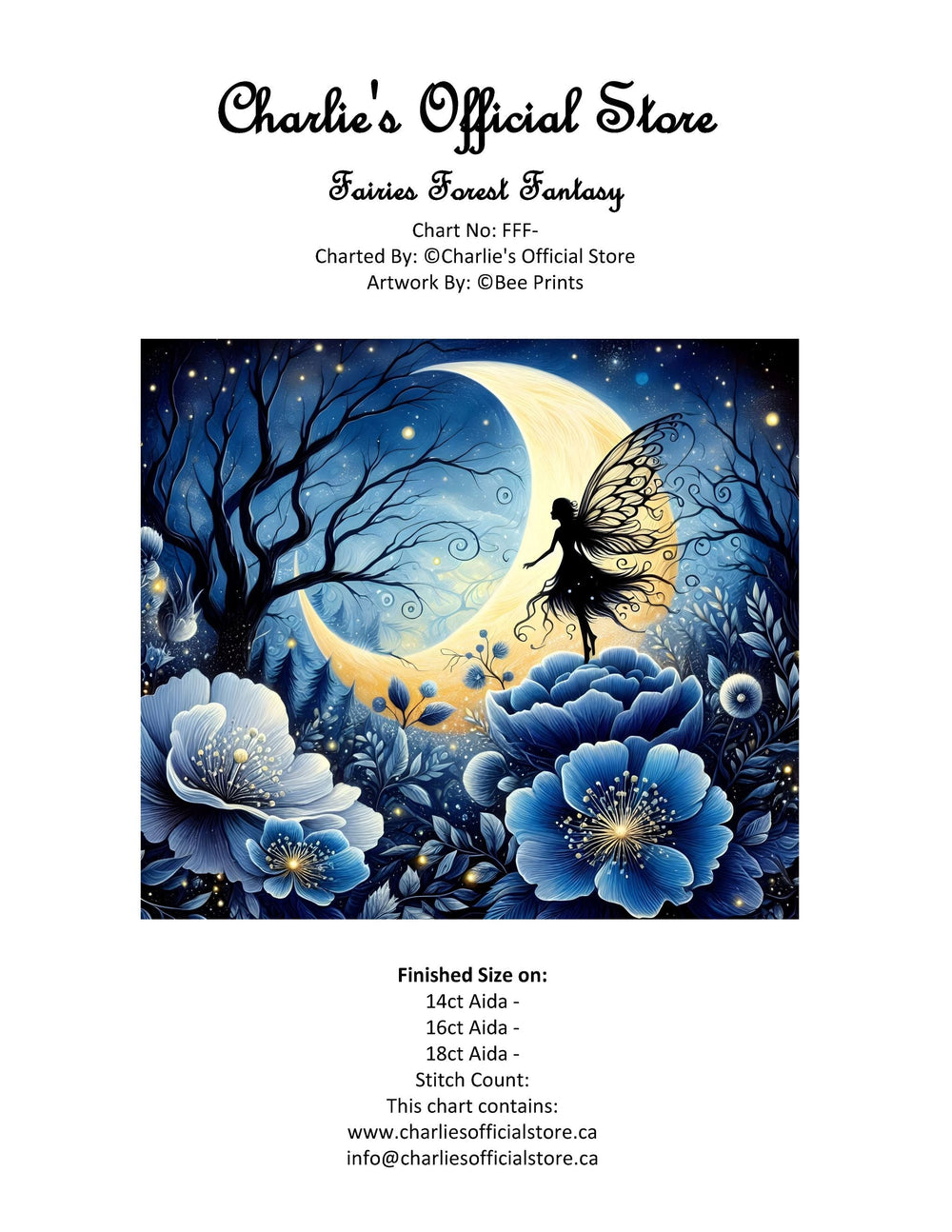 Counted Cross Stitch - Fairies Forest Fantasy - Digital Download PDF download file (Copy) Charlie's Official Store