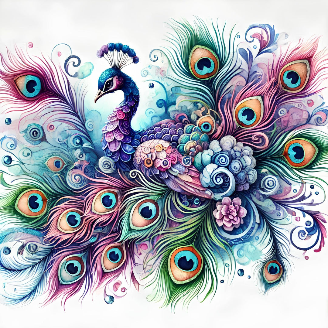 Counted Cross Stitch - Peacock Merging Feathers #1 - Digital Download PDF download file (Copy) Charlie's Official Store