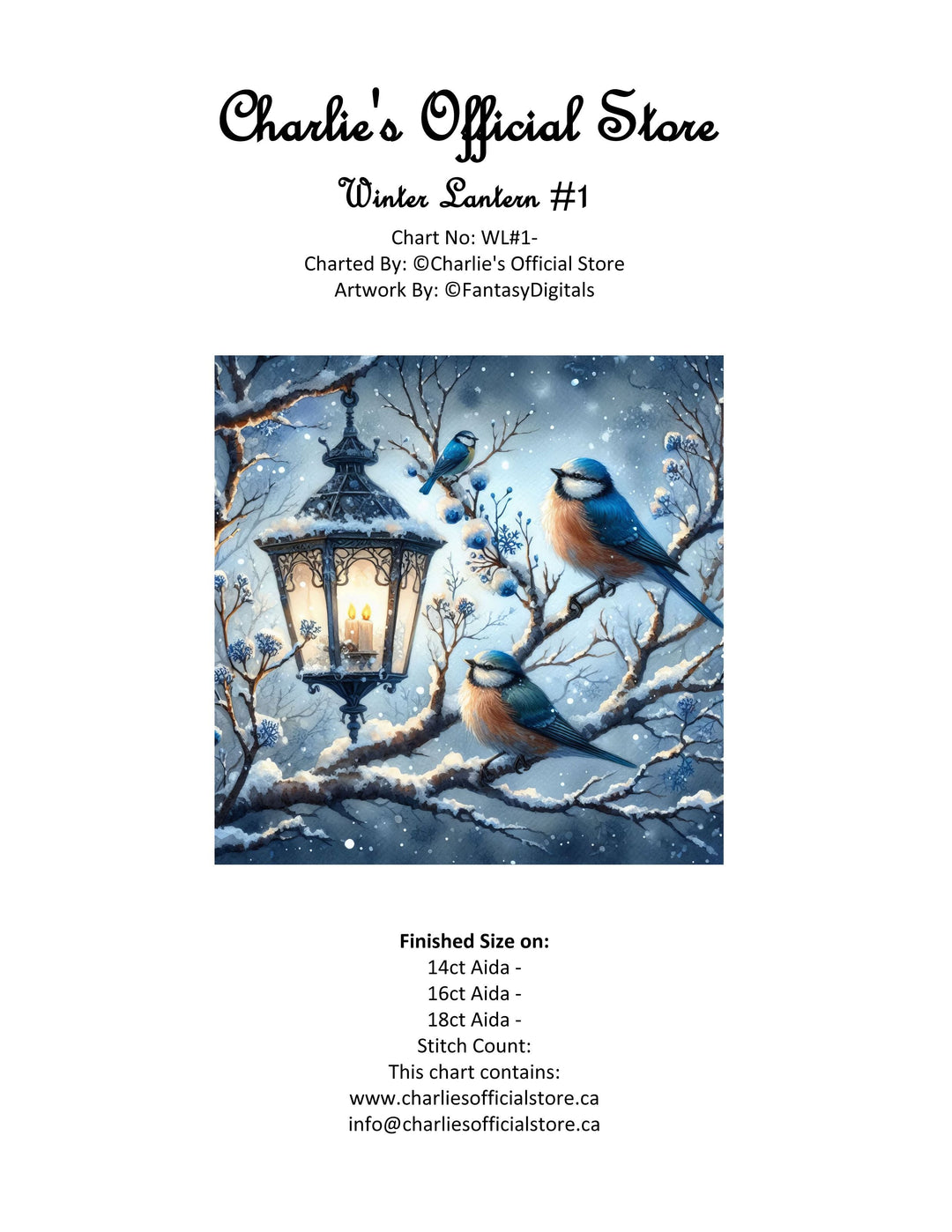 Counted Cross Stitch - Winter Lantern #1 - Digital Download PDF download file (Copy) Charlie's Official Store