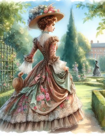 Counted Cross Stitch - Victorian Lady #1 - Digital Download PDF download file (Copy) Charlie's Official Store