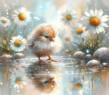 Counted Cross Stitch - Floral Baby Chicken - Digital Download PDF download file (Copy) Charlie's Official Store