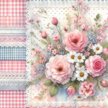 Counted Cross Stitch - Pink Calico Paper #9 - Digital Download PDF download file (Copy) (Copy) Charlie's Official Store