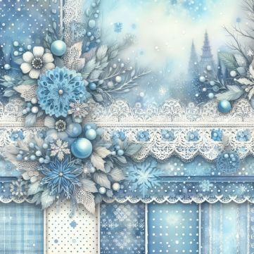 Counted Cross Stitch - Winter Blue Calico Paper #6 - Digital Download PDF download file (Copy) Charlie's Official Store