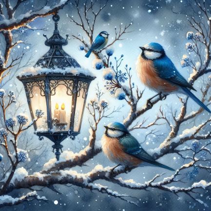 Counted Cross Stitch - Winter Lantern #1 - Digital Download PDF download file (Copy) Charlie's Official Store