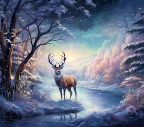 Counted Cross Stitch - Winter Deer - Digital Download PDF download file (Copy) Charlie's Official Store