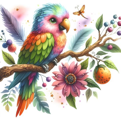 Counted Cross Stitch - Parrot Perched On A Branch - Digital Download PDF download file (Copy) Charlie's Official Store