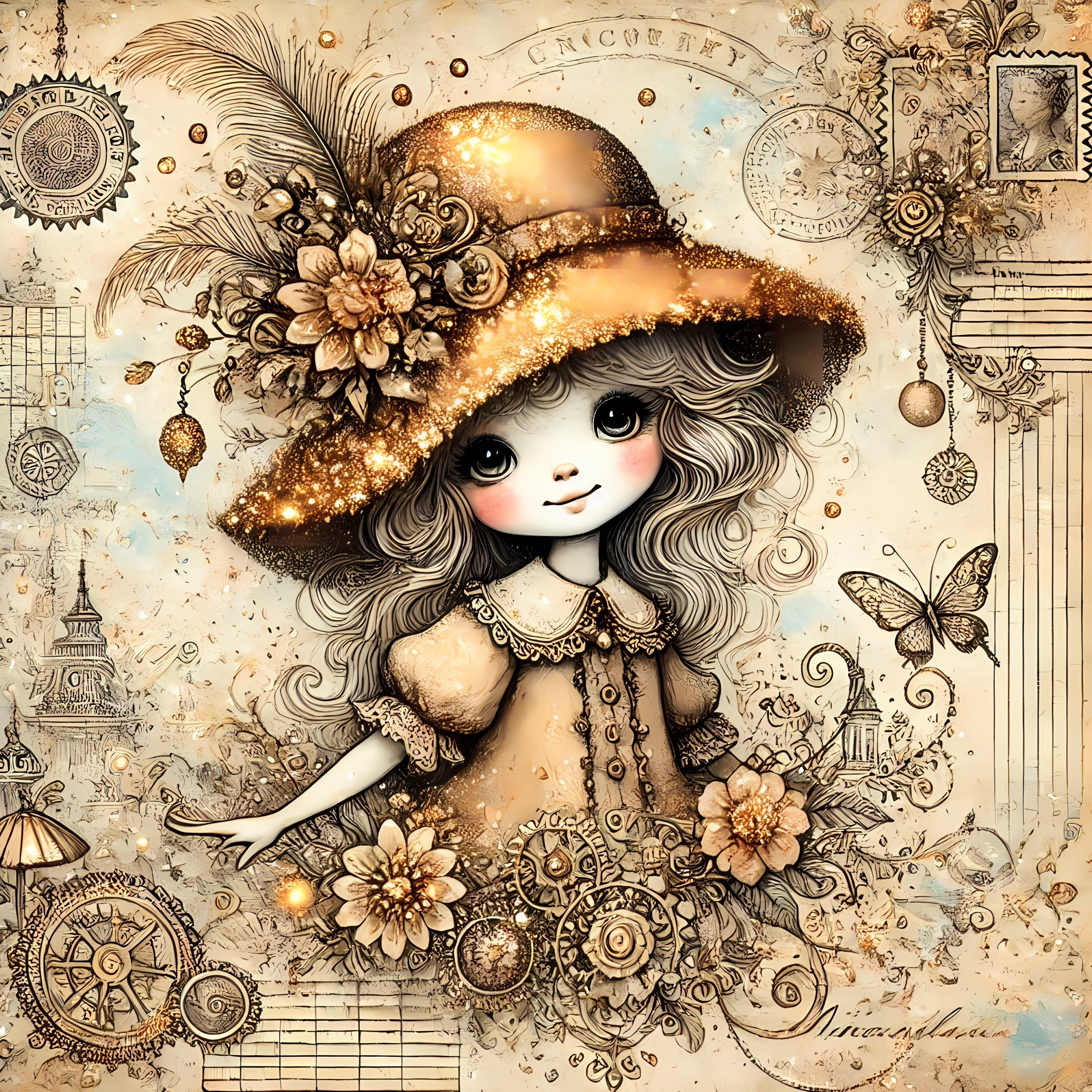 Counted Cross Stitch - The Little Lady Steampunk #6 - Digital Download PDF download file (Copy) Charlie's Official Store