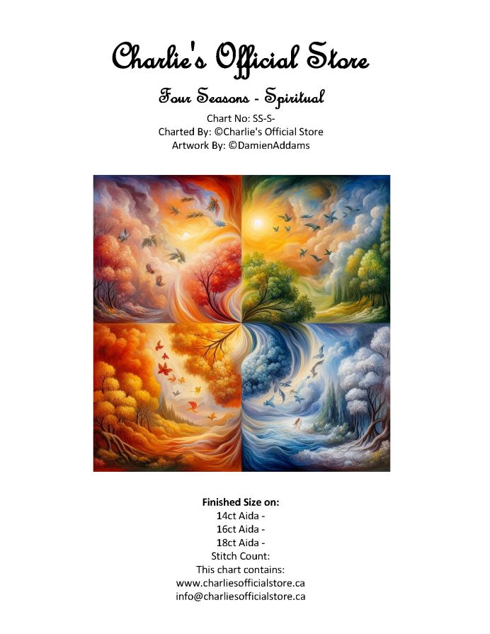 Counted Cross Stitch - Four Seasons - Spiritual - Digital Download PDF download file (Copy) Charlie's Official Store