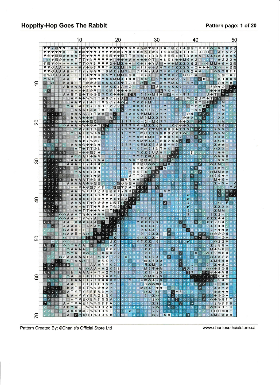Hoppity-Hop Goes The Rabbit Counted Cross Stitch Digital Download - Charlie's Diamond Painting