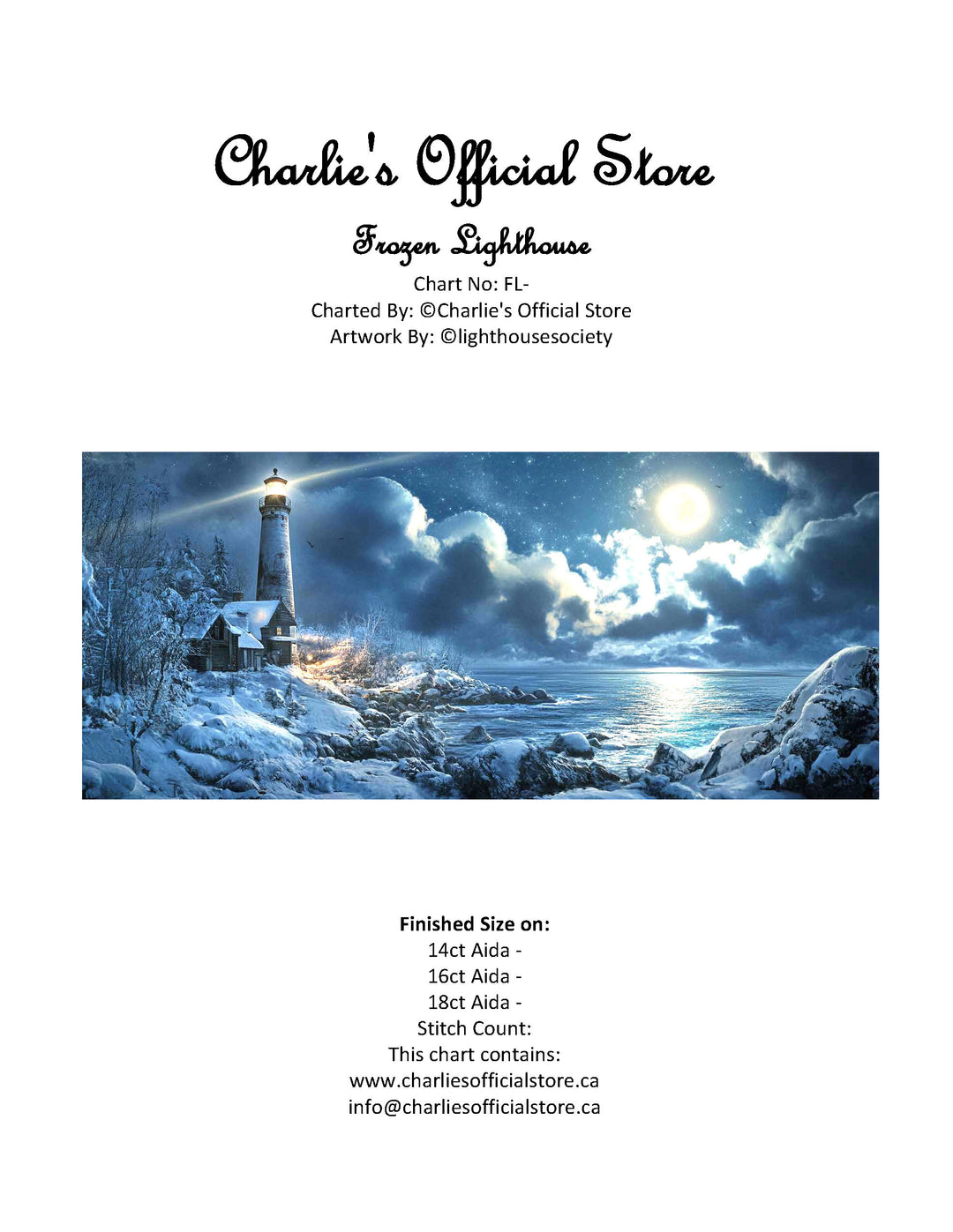 Counted Cross Frozen Lighthouse Digital Download PDF Format Charlie's Official Store