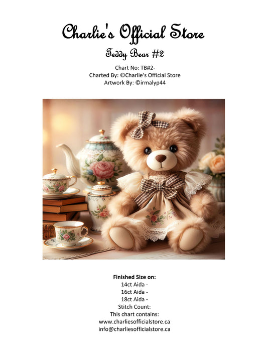 Counted Cross Stitch - Teddy Bear #2 - Digital Downlod PDF (Copy) Charlie's Official Store
