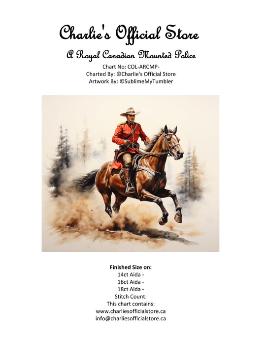 Counted Cross Stitch - A Royal Canadian Mounted Police - Digital Download PDF download file