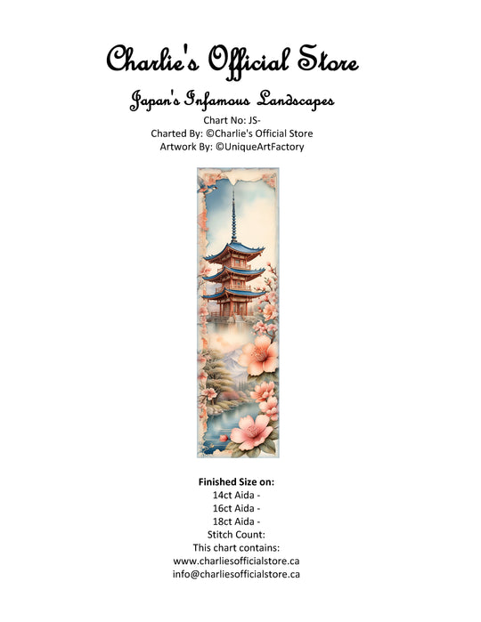Counted Cross Stitch - Japan's Infamous Landscapes - Digital Download PDF Files