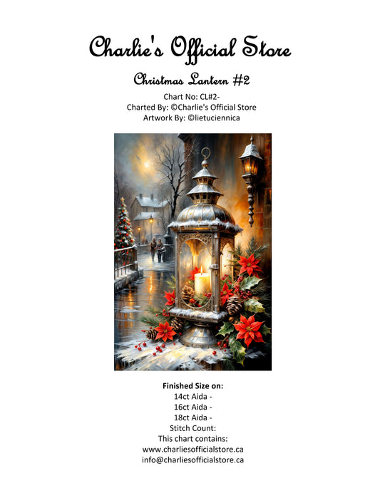 Counted Cross Stitch Christmas Lantern #2 Digital Download PDF Format Charlie's Official Store