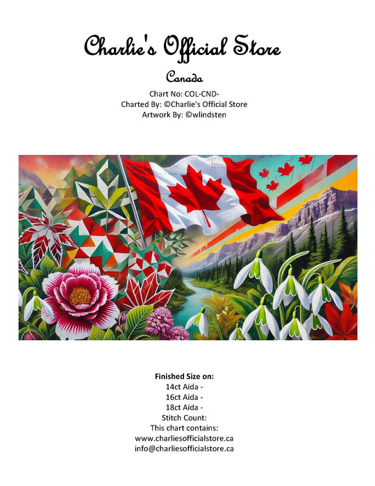 Counted Cross Stitch - Canada - Full Coverage Digital Download PDF Format