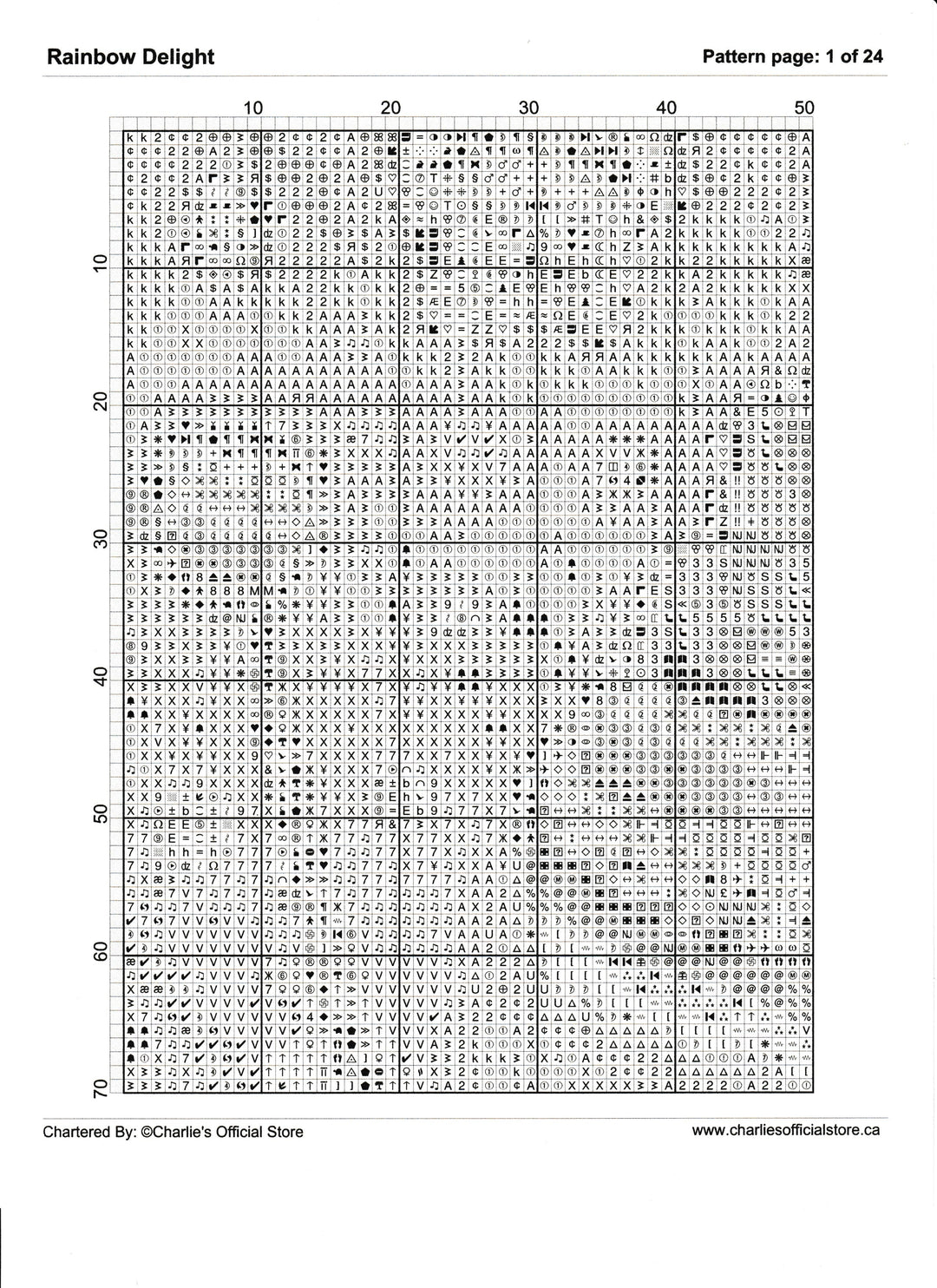 Counted Cross Stitch - Rainbow Delight - Digital Download PDF download file (Copy) Charlie's Official Store