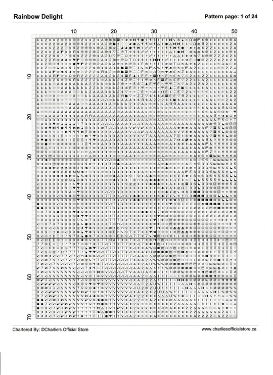 Counted Cross Stitch - Rainbow Delight - Digital Download PDF download file (Copy) Charlie's Official Store