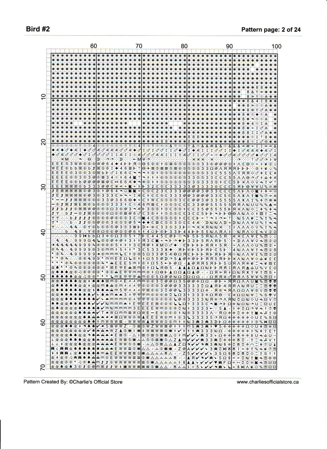 Counted Cross Stitch - Bird #2 - Digital Download PDF download file