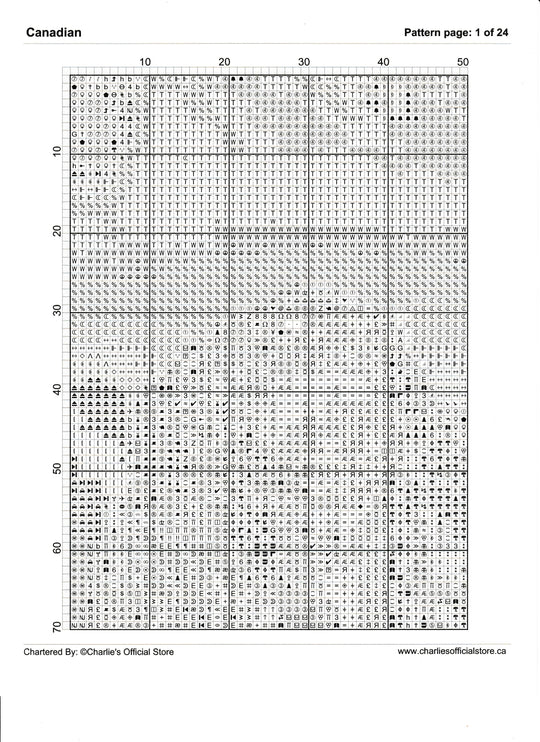 Counted Cross Stitch - Canadian - Digital Download PDF download file Charlie's Official Store