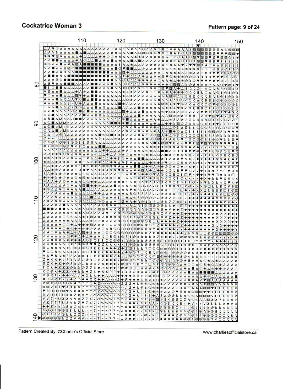 Counted Cross Stitch Cockatrice Women #3 - Digital Download PDF download file