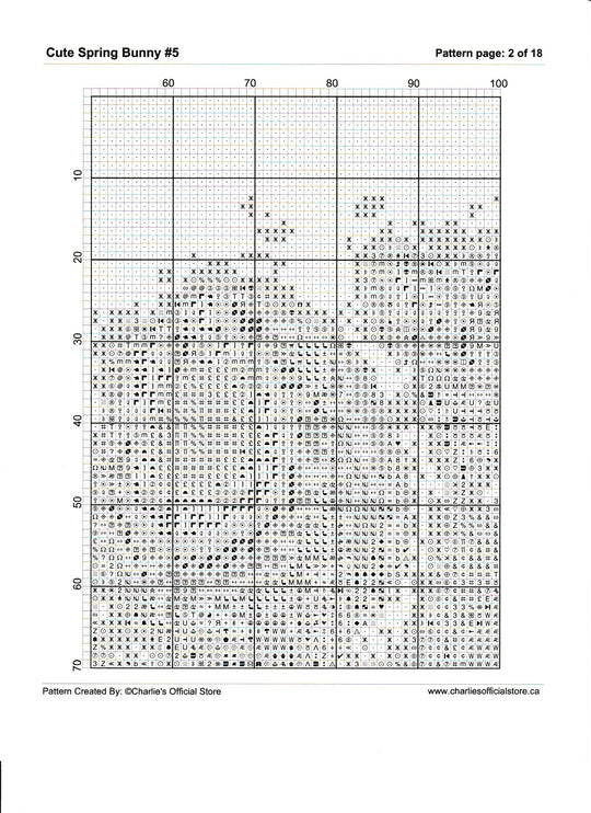 Counted Cross Stitch - Cute Spring Bunny #5 - Digital Download PDF download file