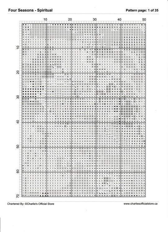 Counted Cross Stitch - Four Seasons - Spiritual - Digital Download PDF download file (Copy) Charlie's Official Store