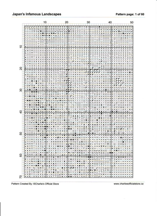 Counted Cross Stitch - Japan's Infamous Landscapes - Digital Download PDF Files