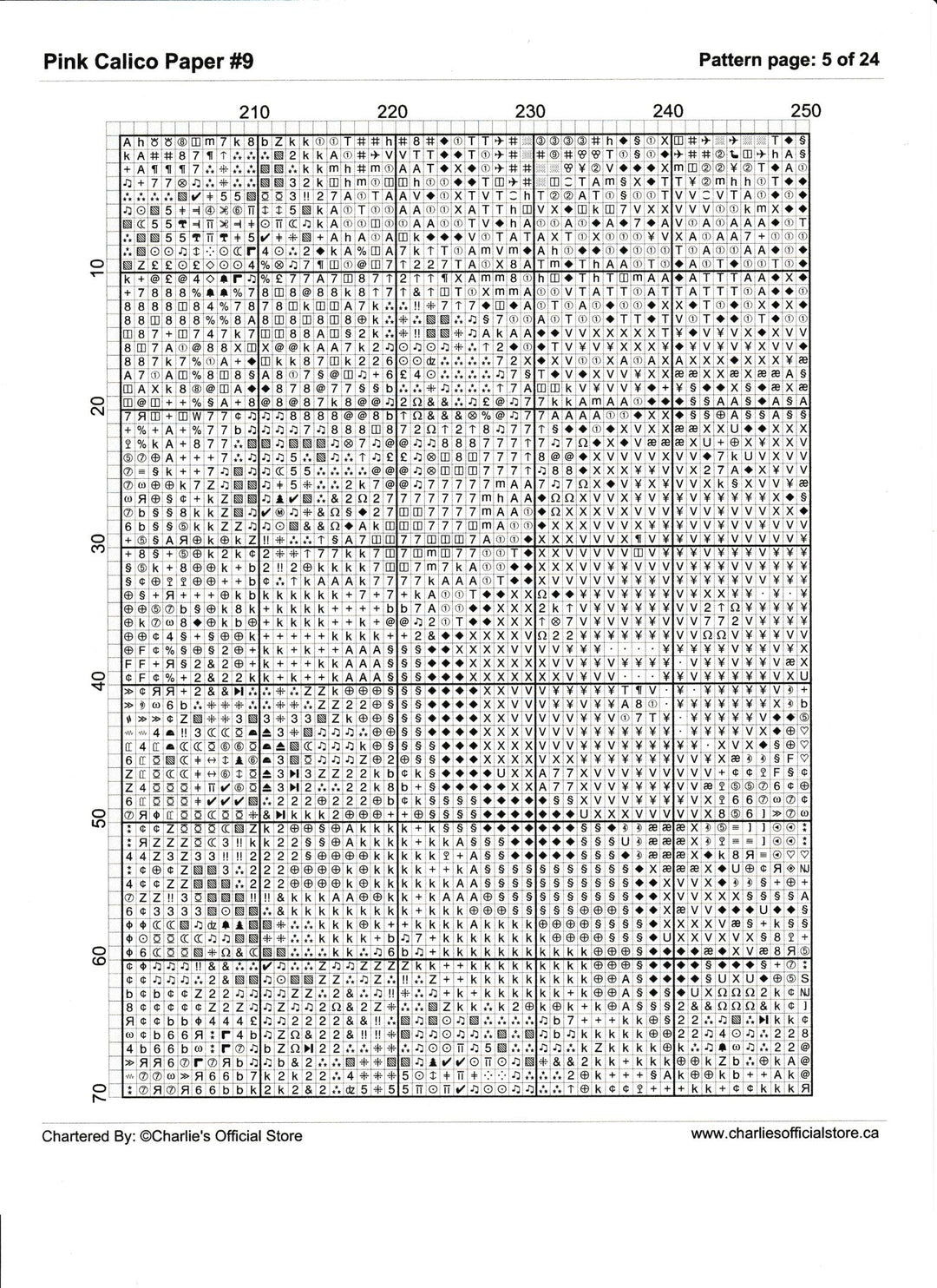 Counted Cross Stitch - Pink Calico Paper #9 - Digital Download PDF download file (Copy) (Copy) Charlie's Official Store