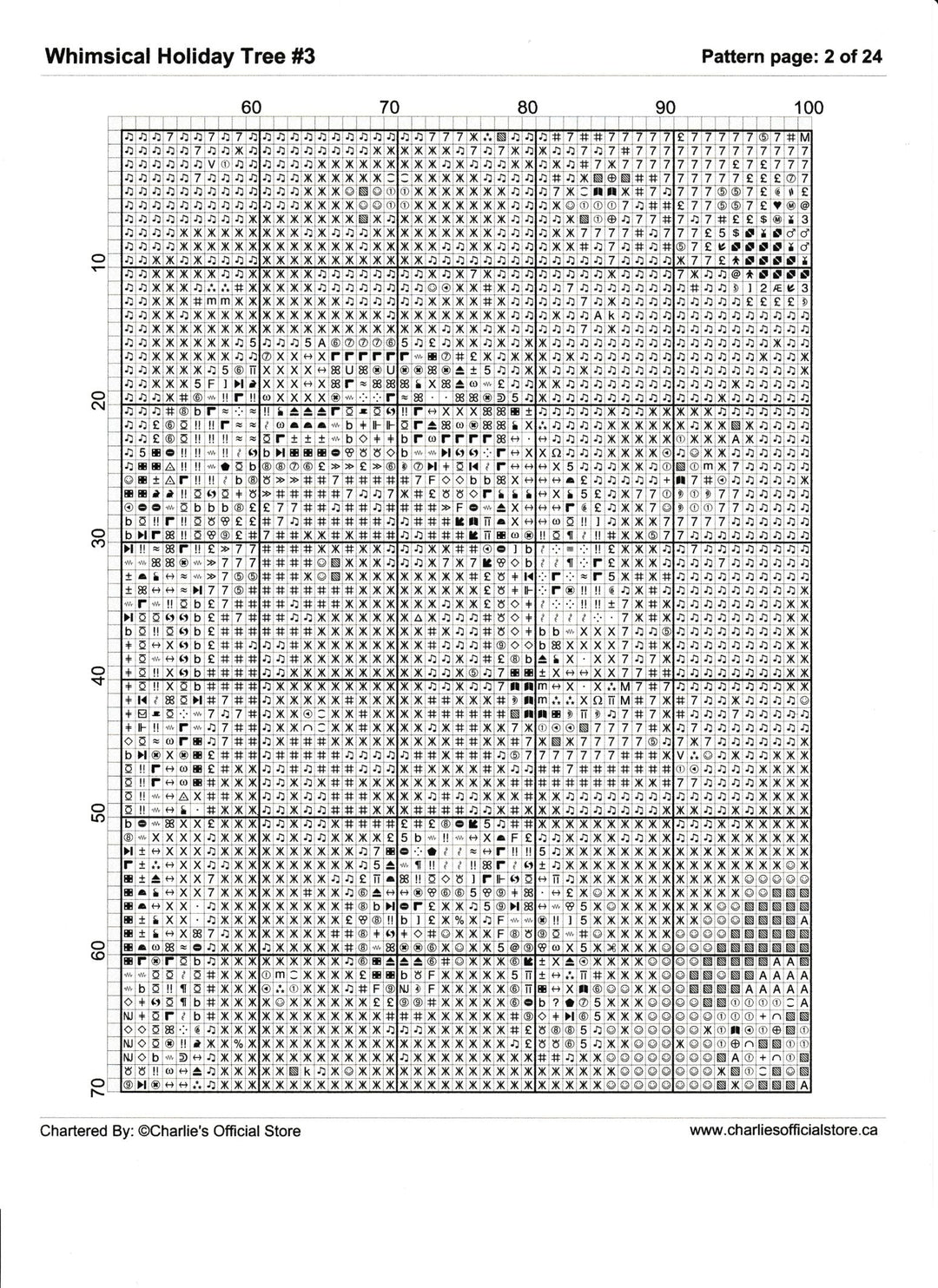Counted Cross Stitch - Whimsical Holiday Tree #3 - Digital Download PDF download file (Copy) Charlie's Official Store
