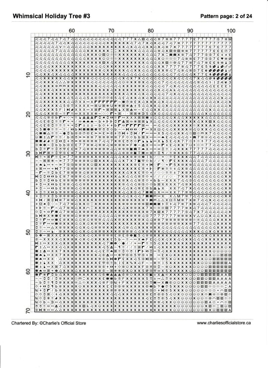 Counted Cross Stitch - Whimsical Holiday Tree #3 - Digital Download PDF download file (Copy) Charlie's Official Store
