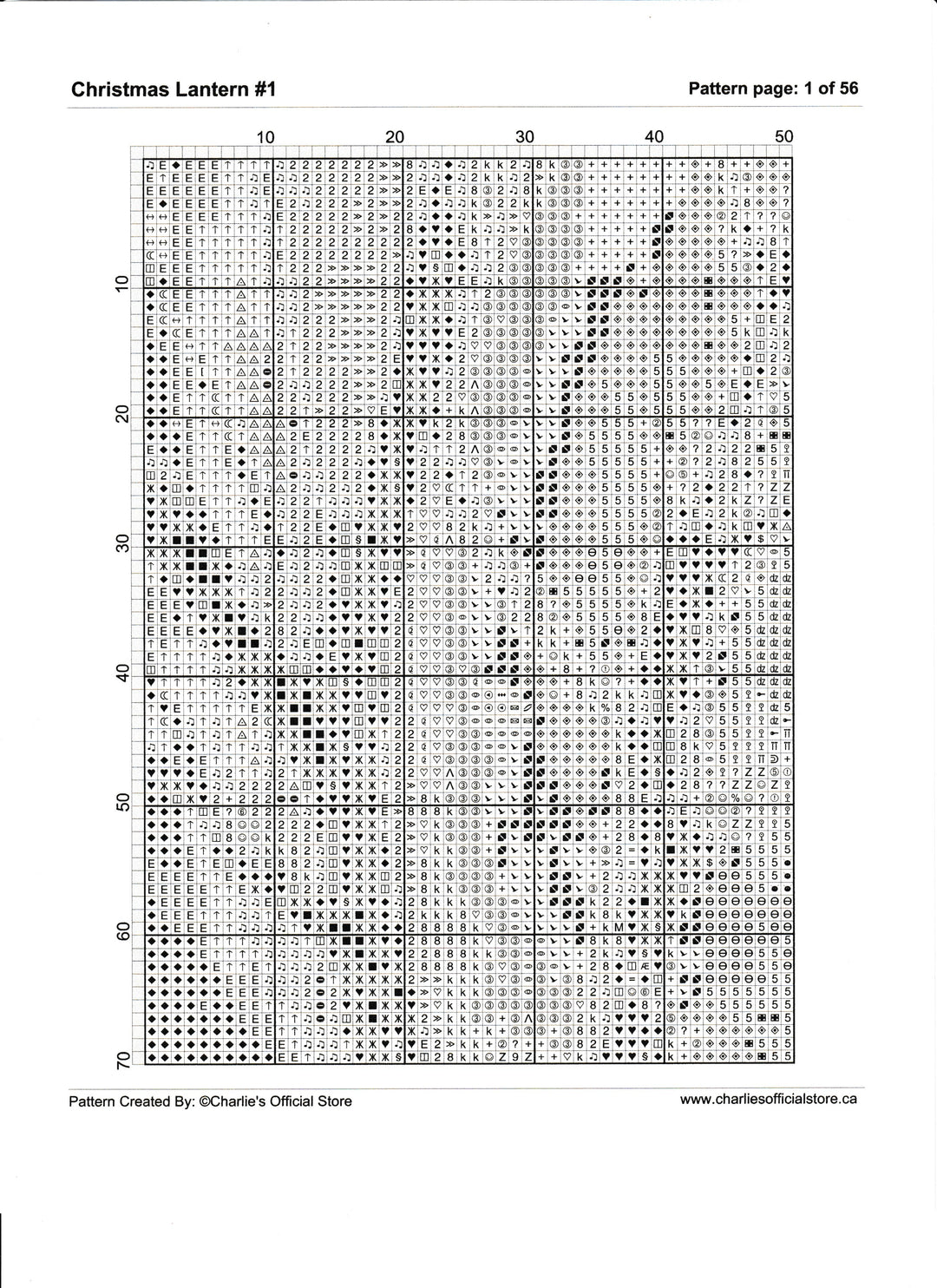 Counted Cross Stitch Christmas Lantern #1 Digital Download PDF Format (Copy) Charlie's Official Store