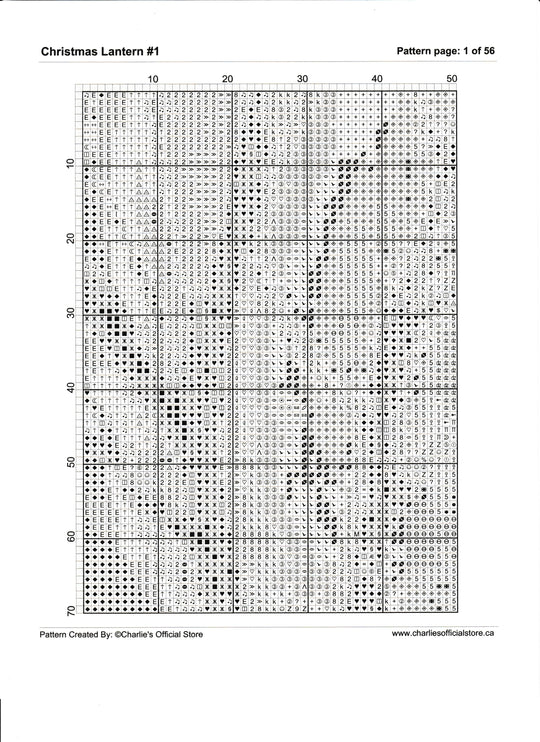 Counted Cross Stitch Christmas Lantern #1 Digital Download PDF Format (Copy) Charlie's Official Store