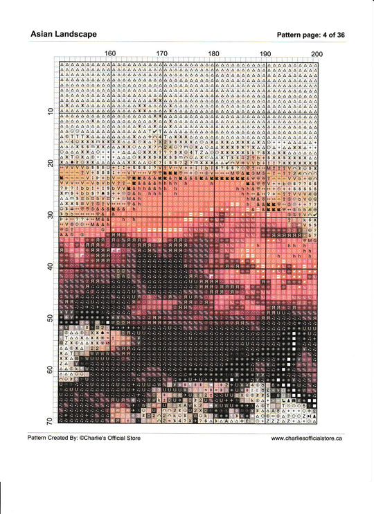 Counted Cross Stitch - Asian Landscape - Digital Download PDF Files