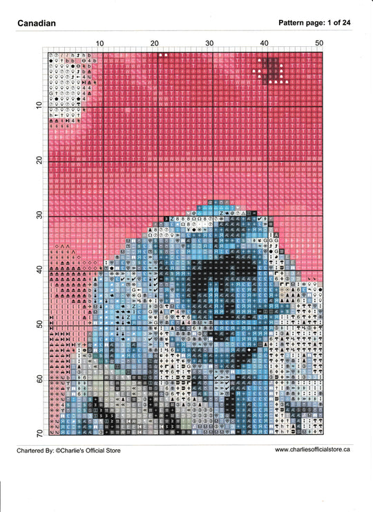 Counted Cross Stitch - Canadian - Digital Download PDF download file Charlie's Official Store