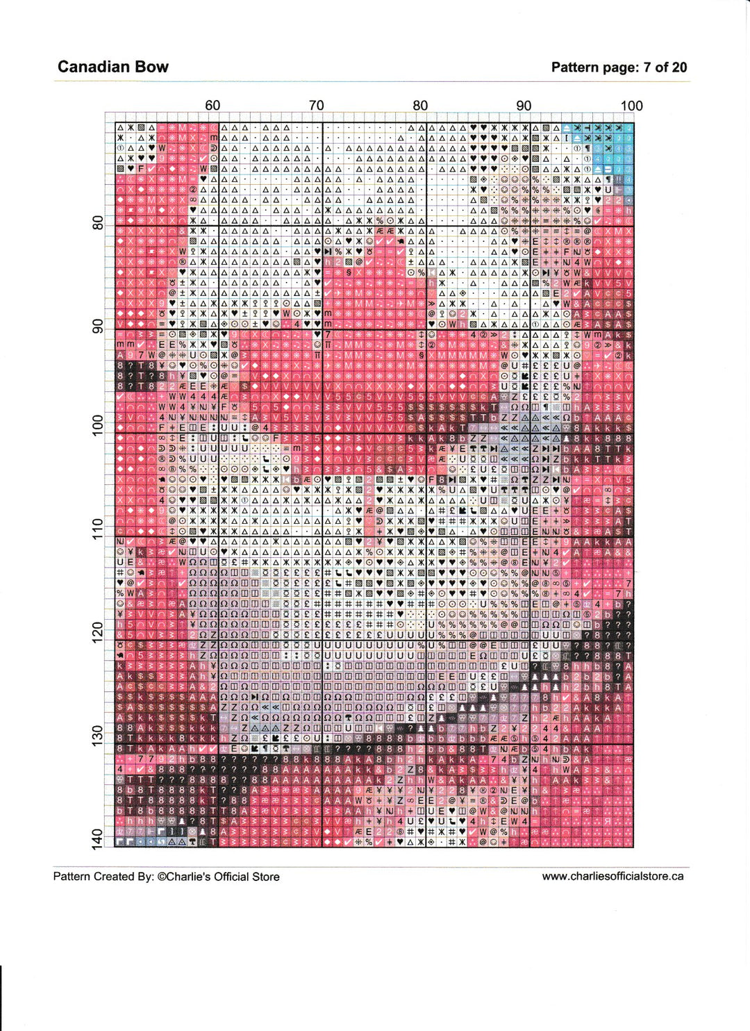 Counted Cross Stitch - Canadian Bow - Digital Download PDF download file