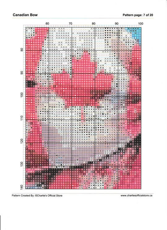 Counted Cross Stitch - Canadian Bow - Digital Download PDF download file