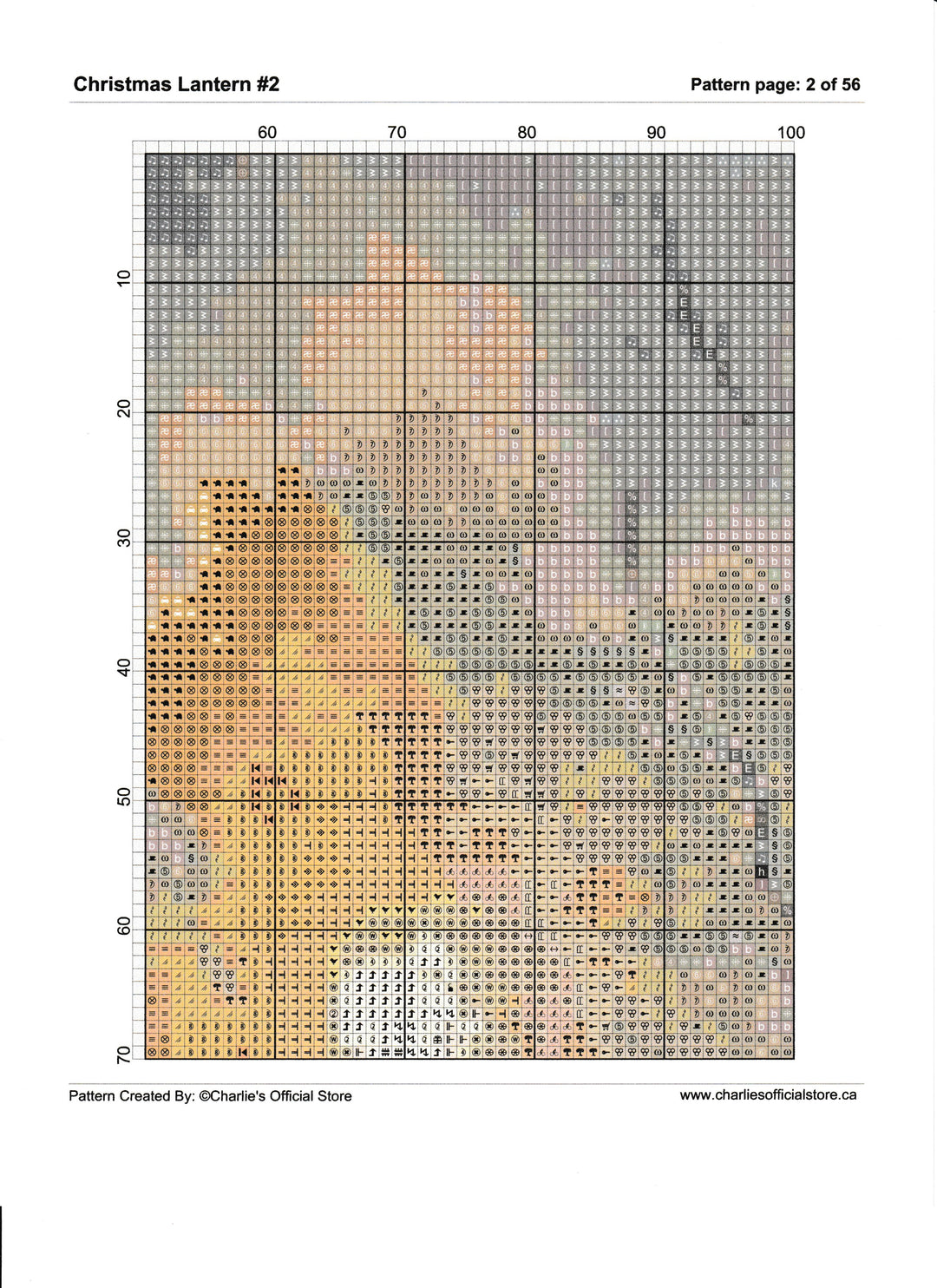 Counted Cross Stitch Christmas Lantern #2 Digital Download PDF Format Charlie's Official Store
