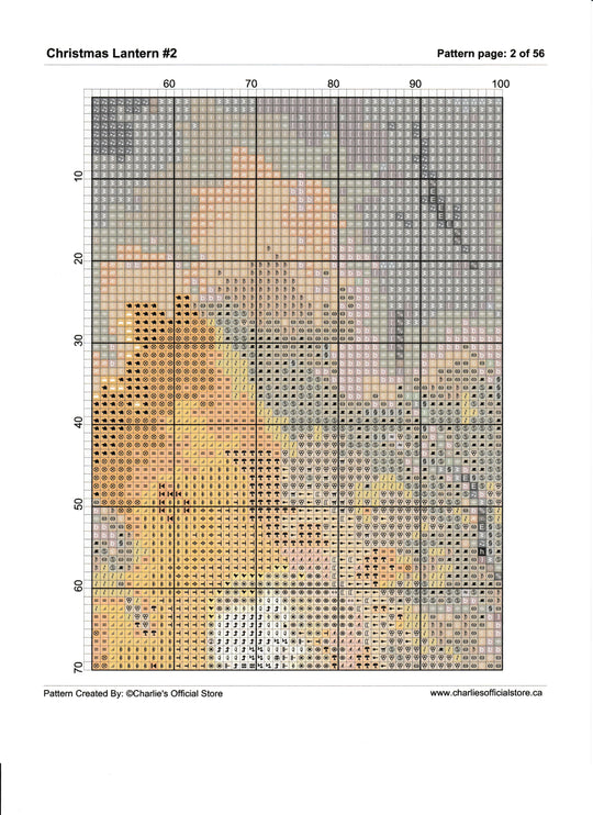 Counted Cross Stitch Christmas Lantern #2 Digital Download PDF Format Charlie's Official Store