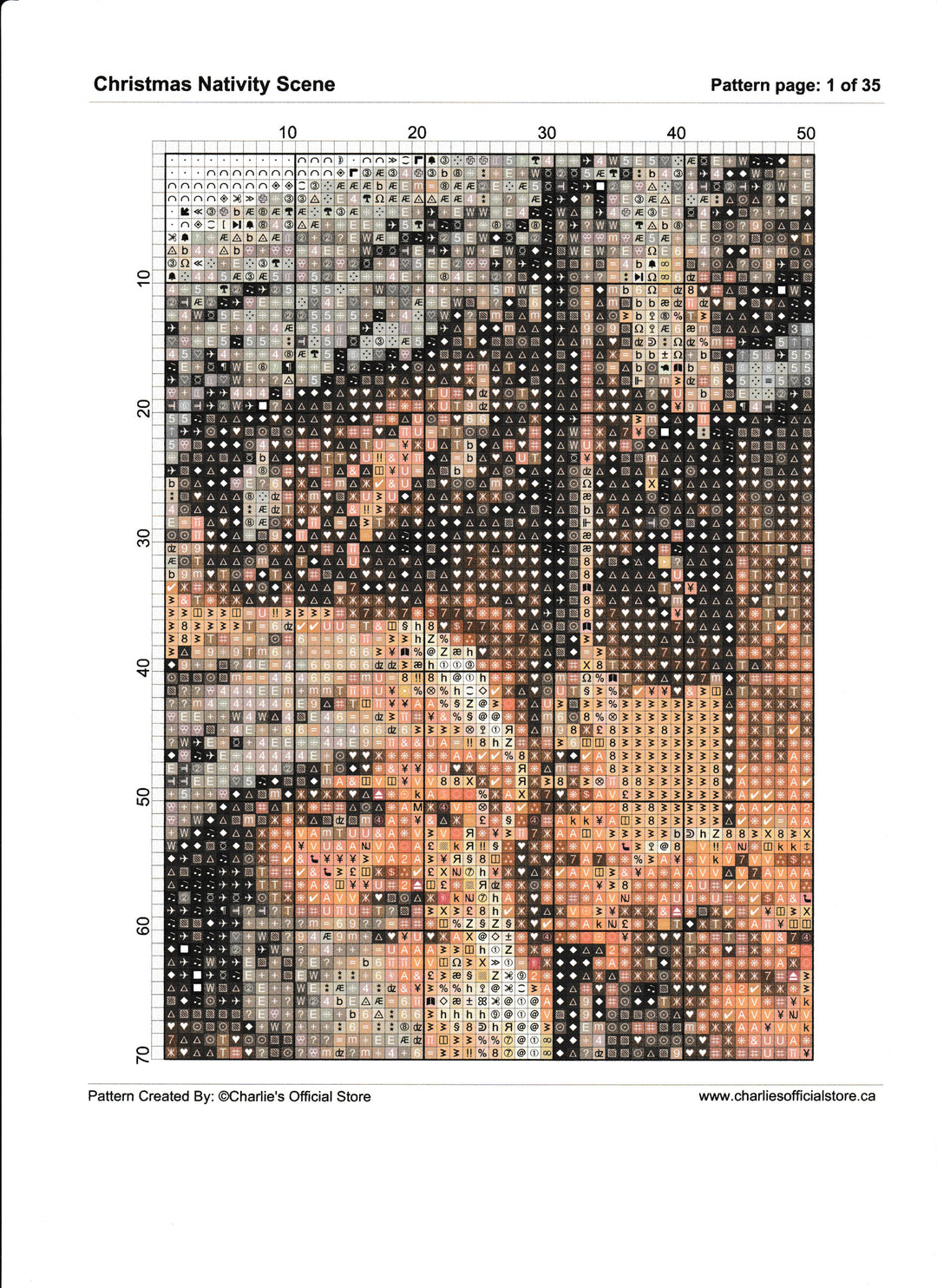 Counted Cross Christmas Nativity Scene Digital Download PDF Format (Copy) Charlie's Official Store