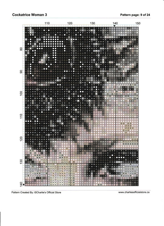 Counted Cross Stitch Cockatrice Women #3 - Digital Download PDF download file