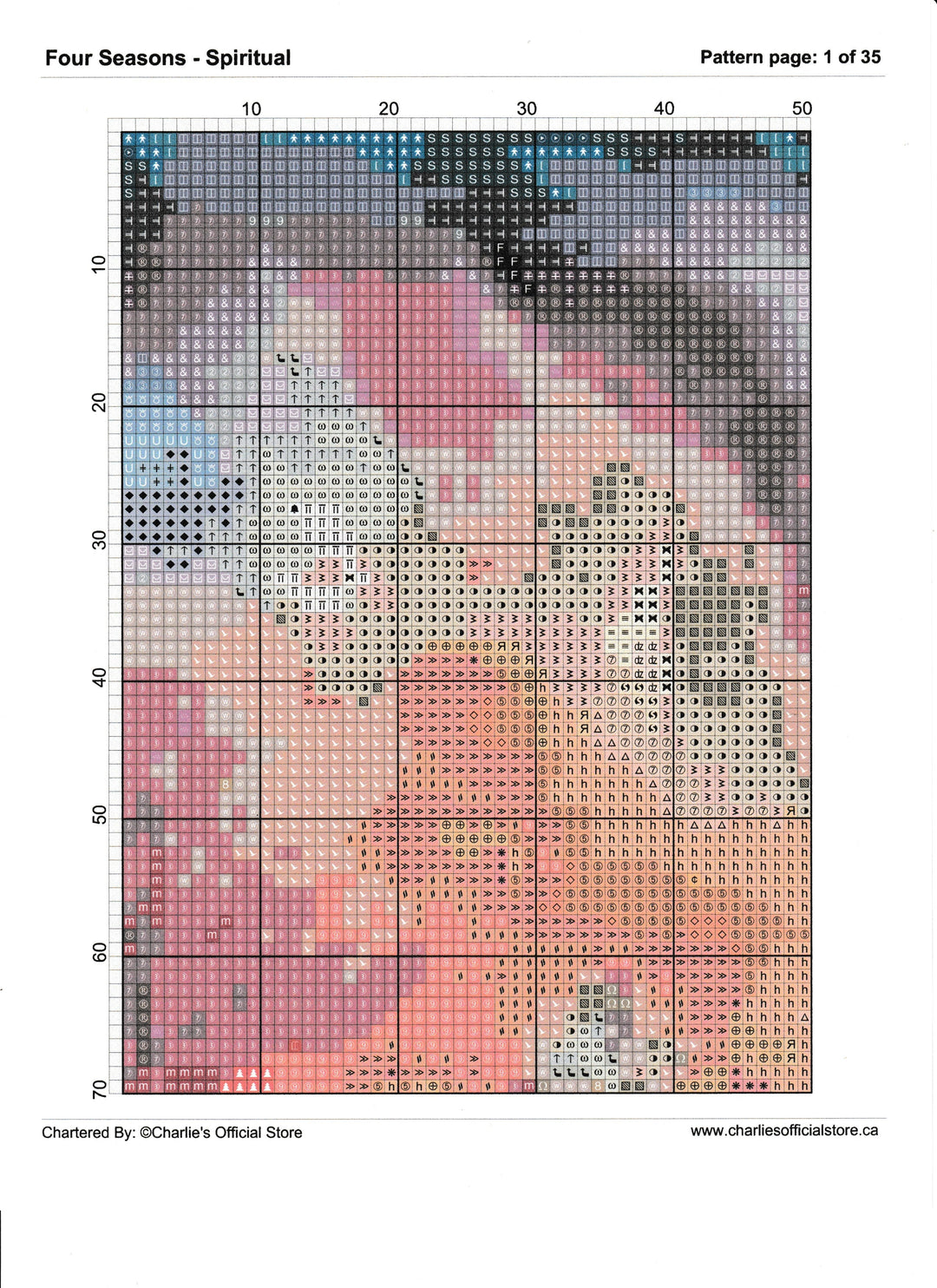 Counted Cross Stitch - Four Seasons - Spiritual - Digital Download PDF download file (Copy) Charlie's Official Store