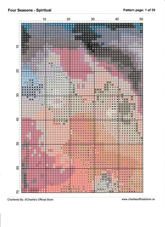 Counted Cross Stitch - Four Seasons - Spiritual - Digital Download PDF download file (Copy) Charlie's Official Store