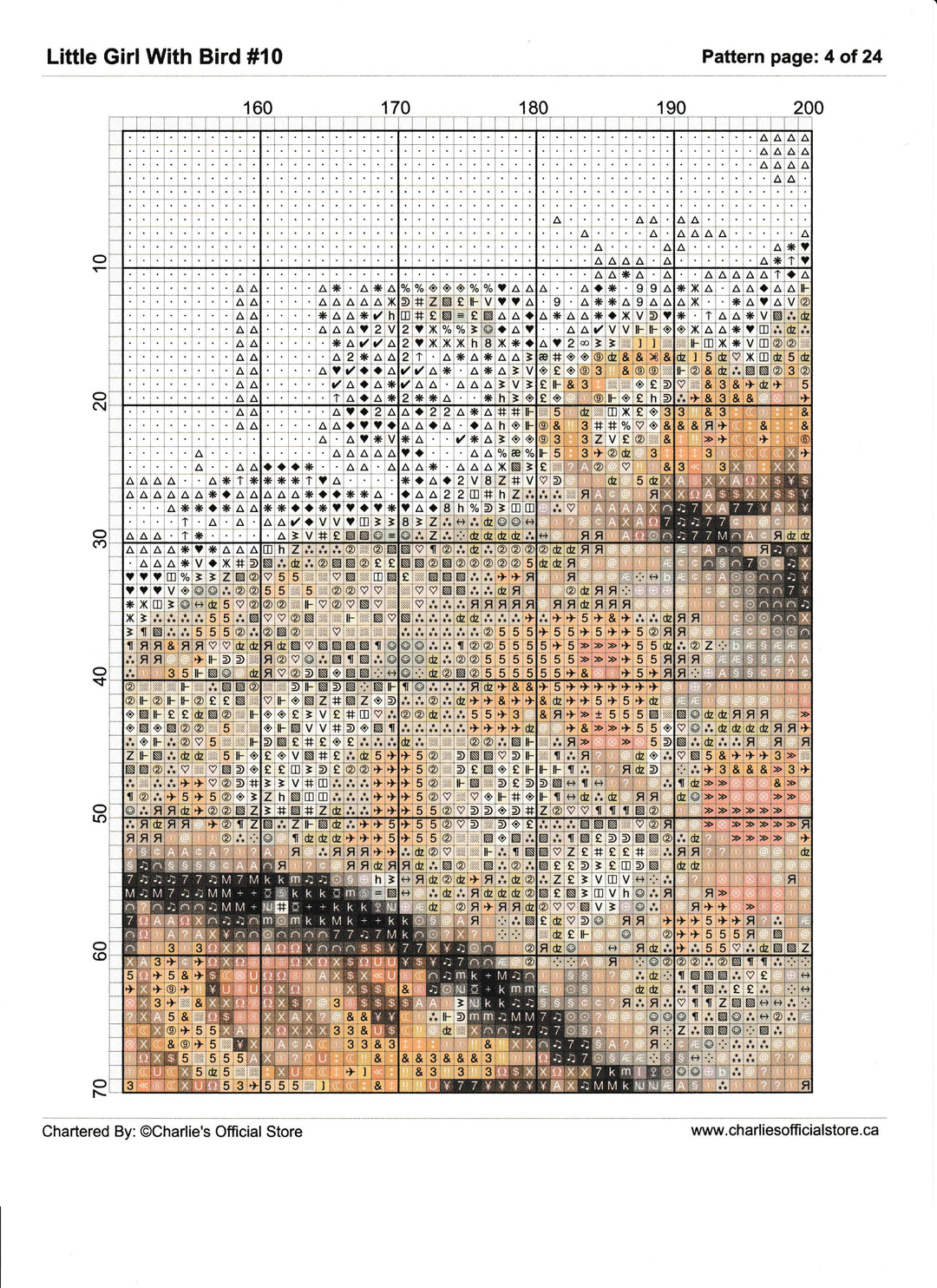 Counted Cross Stitch - Little Girl With Bird #10 - Digital Download PDF download file (Copy) Charlie's Official Store