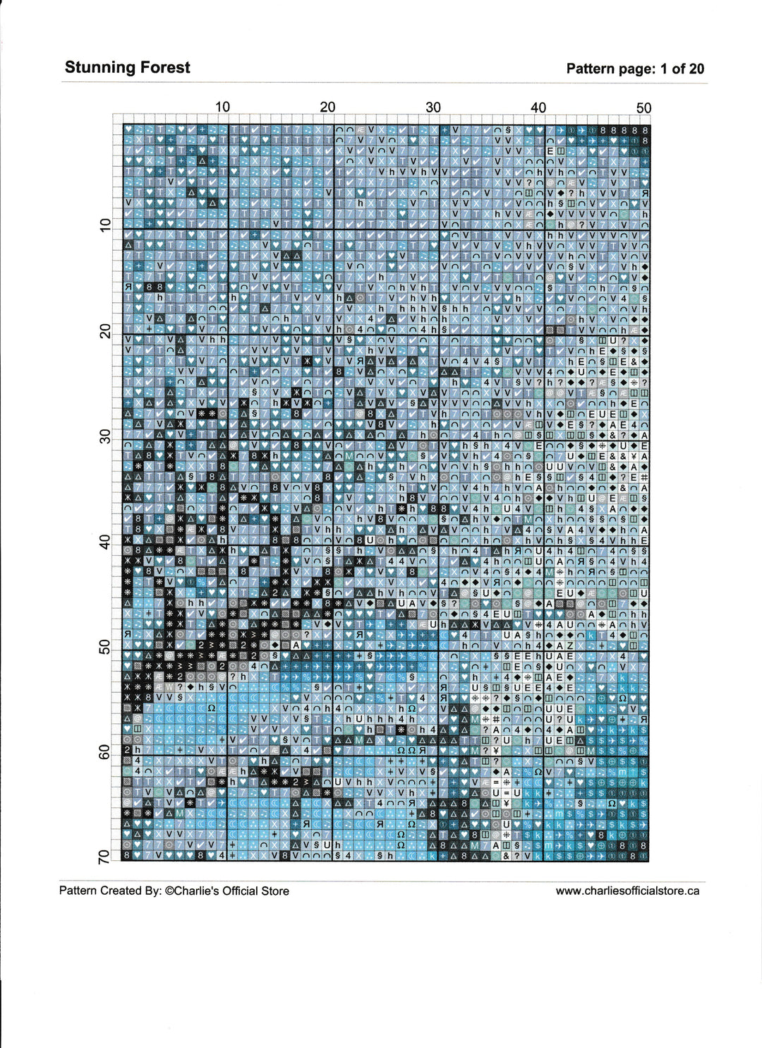 Counted Cross Stitch Stunning Forest Digital Download Charlie's Official Store