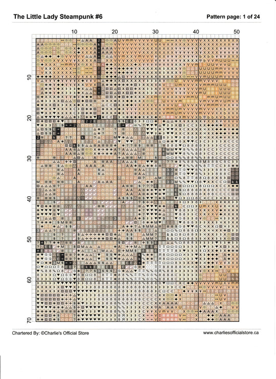 Counted Cross Stitch - The Little Lady Steampunk #6 - Digital Download PDF download file (Copy) Charlie's Official Store