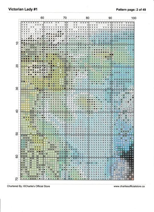 Counted Cross Stitch - Victorian Lady #1 - Digital Download PDF download file (Copy) Charlie's Official Store