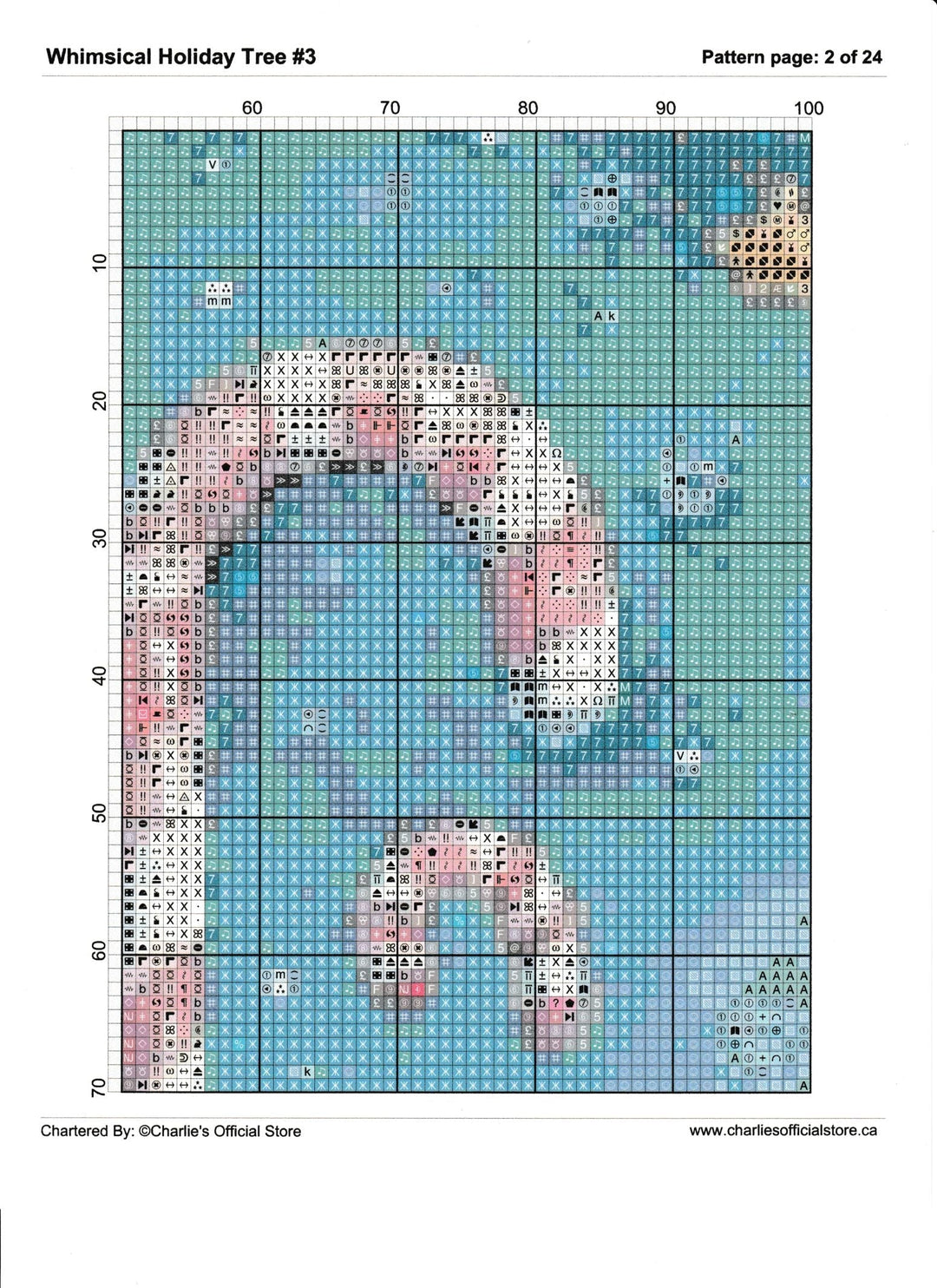Counted Cross Stitch - Whimsical Holiday Tree #3 - Digital Download PDF download file (Copy) Charlie's Official Store